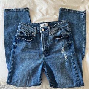 Just Black Denim (JBD) High Rise Ankle Straight Ripped Jean